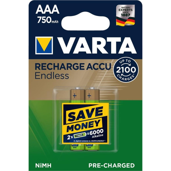 Аккумулятор VARTA RECHARGEABLE ACCU ENDLESS AAA 750 mAh BLI 2 NI-MH